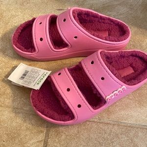 Crocs cozy sandals.